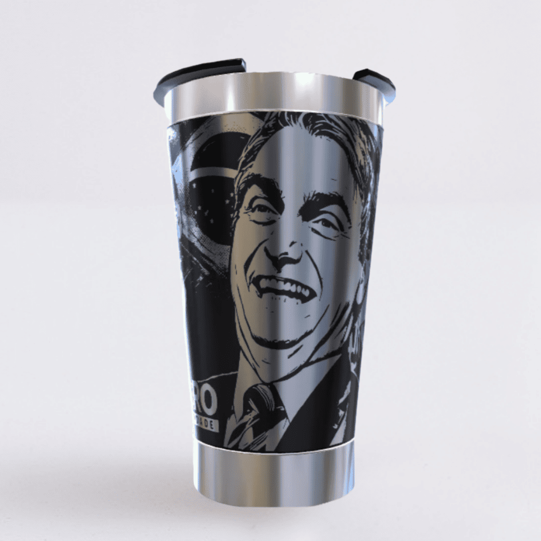 Mito Patriota #02 – Copo Térmico Preto Personalizado 360° a Laser + Brinde