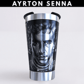 Ayrton Senna – Copo Térmico Preto Personalizado 360° a Laser + Brinde