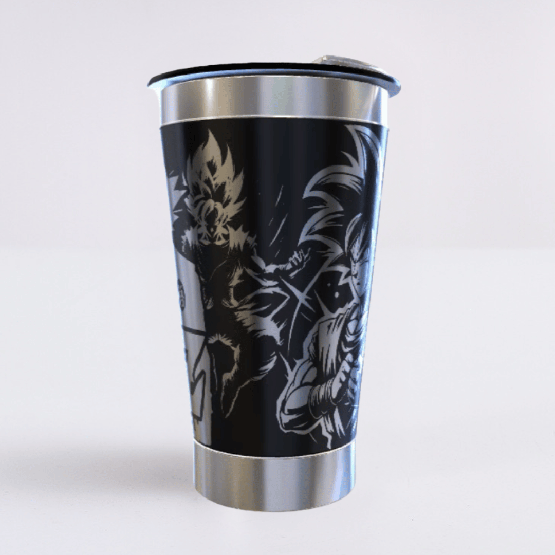 Drangol Ball Z– Copo Térmico Preto Personalizado 360° a Laser + Brinde