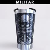 Militar – Copo Térmico Preto Personalizado 360° a Laser + Brinde
