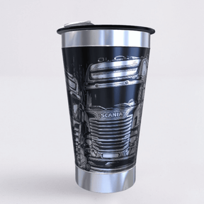 Scania – Copo Térmico Preto Personalizado 360° a Laser + Brinde