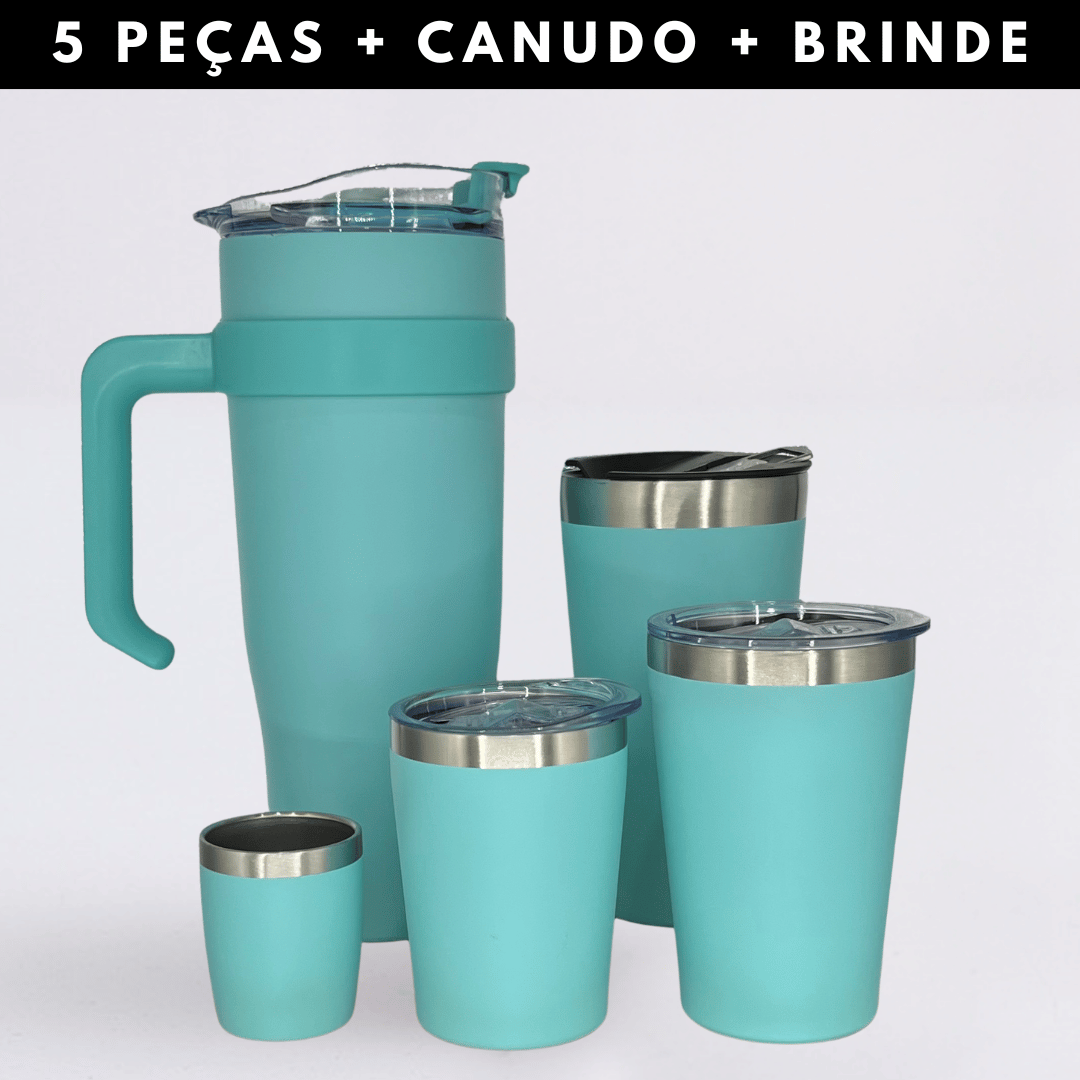 Kit Térmico Premium 5 Peças + Canudo Inox +Brinde Incluso