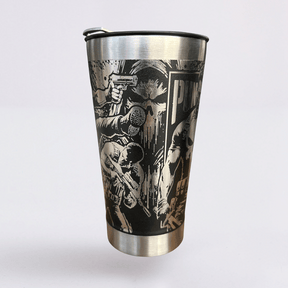 The Punisher #01 | Copo Térmico Preto Personalizado 360° a Laser + Brinde