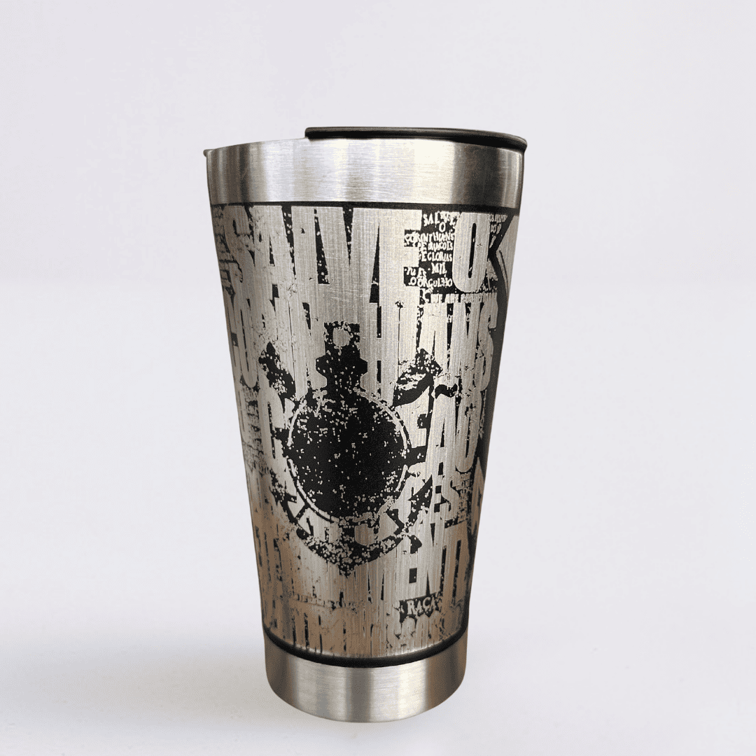 Corinthians – Copo Térmico Preto Personalizado 360° a Laser + Brinde