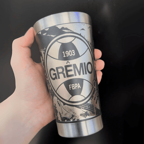 Grêmio – Copo Térmico Preto Personalizado 360° a Laser + Brinde