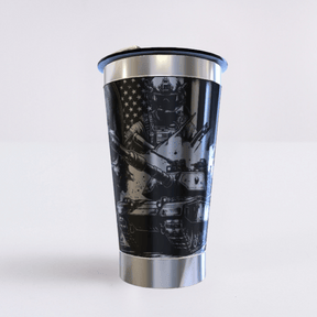 Military – Copo Térmico Preto Personalizado 360° a Laser + Brinde