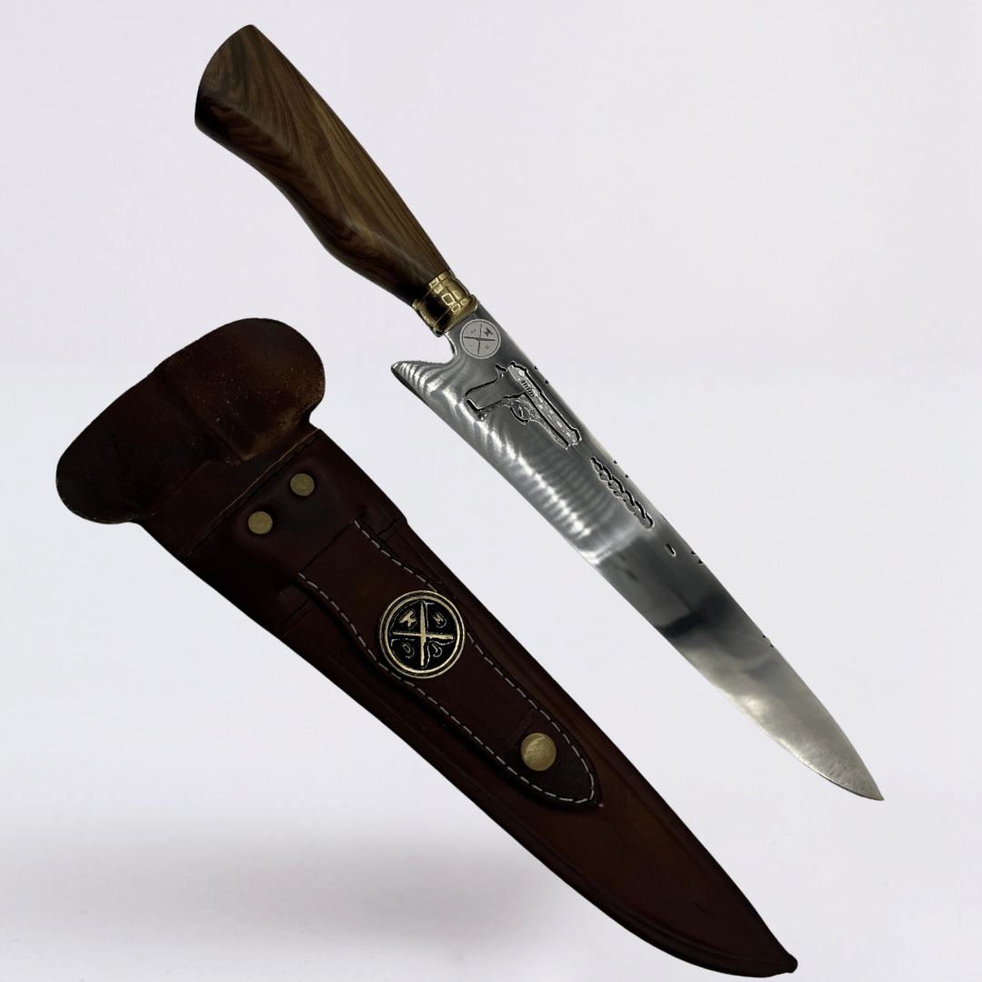 Pistola Tiro - Faca Campeira Aço Inox 420C + Bainha