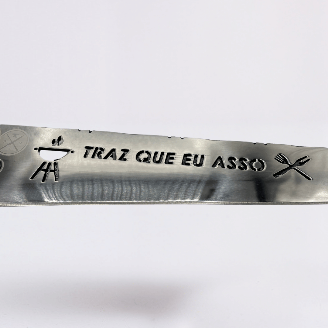 Traz Que Eu Asso - Faca Campeira Aço Inox 420C + Bainha