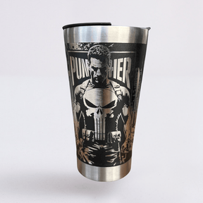 The Punisher #01 | Copo Térmico Preto Personalizado 360° a Laser + Brinde